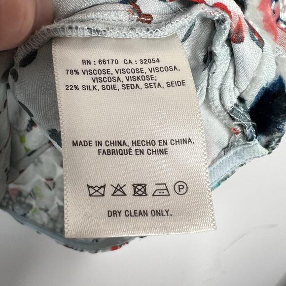 Maeve Anthropologie Shirt Womens Large Gray Floral Silk Velvet Burnout Wrap - Picture 5 of 11